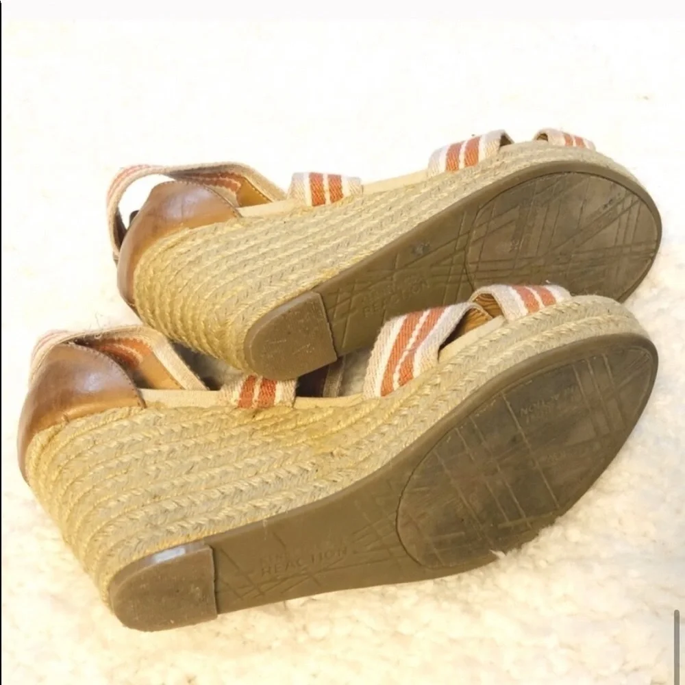 Kenneth Cole espadrille jute wedge sandals…